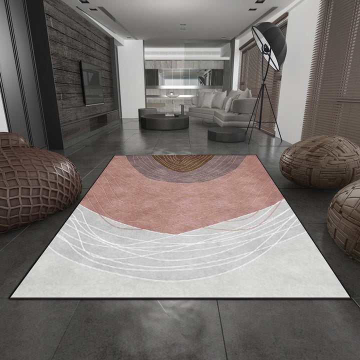 BowLift | Novelty Living Room Rug Multicolor Color Block Wood Grain Print Rug Polyester Washable Pet-Friendly Rug