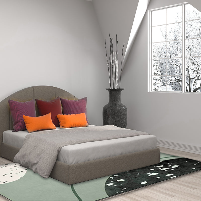 BowLift | Novelty Abstract Rug Green Polyester Rug Washable Non-slip Back Rug for Living Room