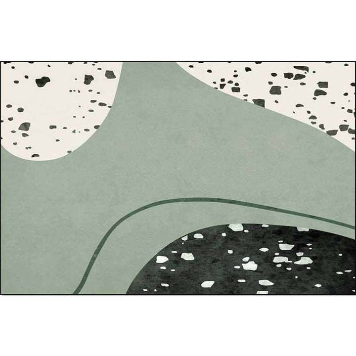 BowLift | Novelty Abstract Rug Green Polyester Rug Washable Non-slip Back Rug for Living Room