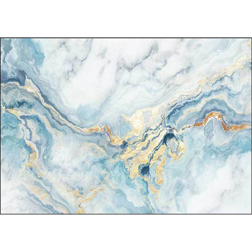 Light blue contemporary rug polyester watercolor pattern rug washable non-slip backing rug for the living room | Bowlift