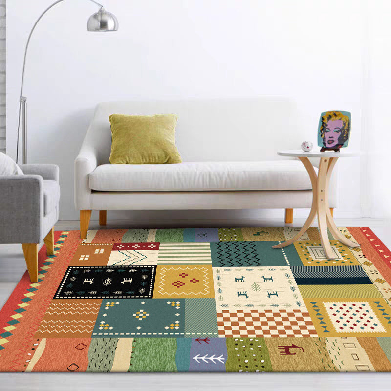 BowLift | Southwest living room carpet Colorful animals diamond geometric print carpet polyester anti-slip carpet