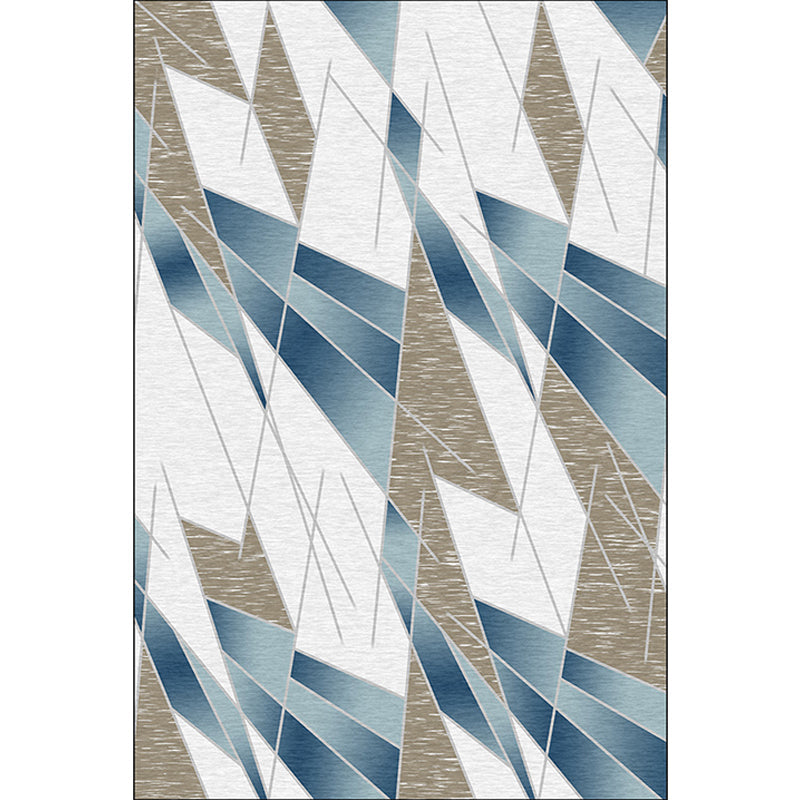 Colorful Bedroom Carpet Modern Color Range Irregular Shape Line Pattern Carpet Polyester Stain Resistant Carpet | Bowlift