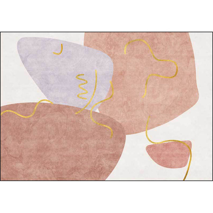 BowLift | Scandinavian Novelty Carpet in White and Pink Irregular Shape Pattern Carpet Polyester Non-slip Area Rug for Home Decoration