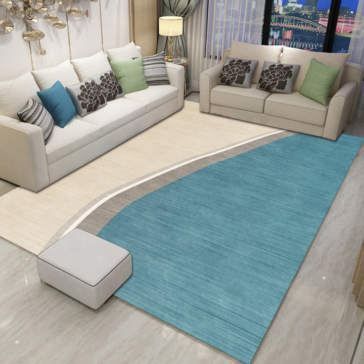 BowLift | Colorful Round Bedroom Carpet Novelty Color Block Pattern Area Rug Polyester Washable Anti-Slip Carpet