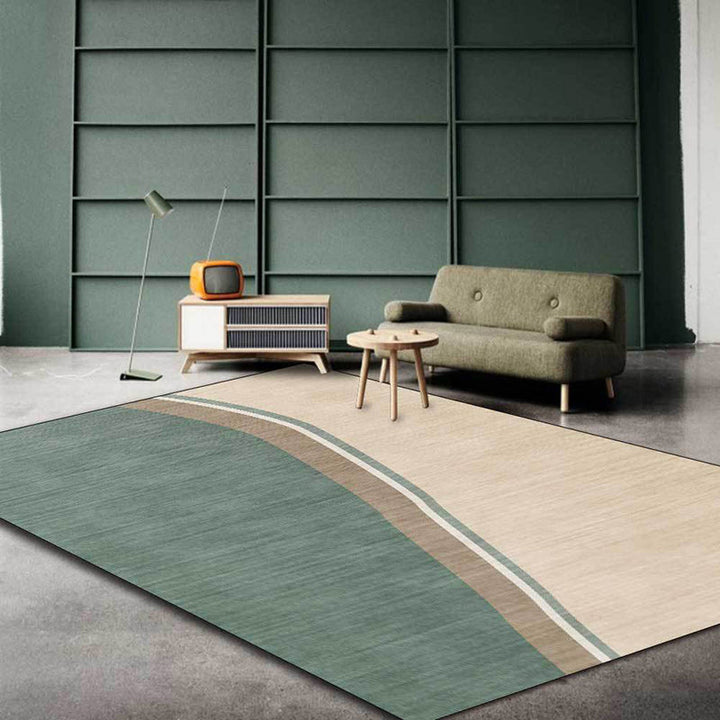BowLift | Colorful Round Bedroom Carpet Novelty Color Block Pattern Area Rug Polyester Washable Anti-Slip Carpet