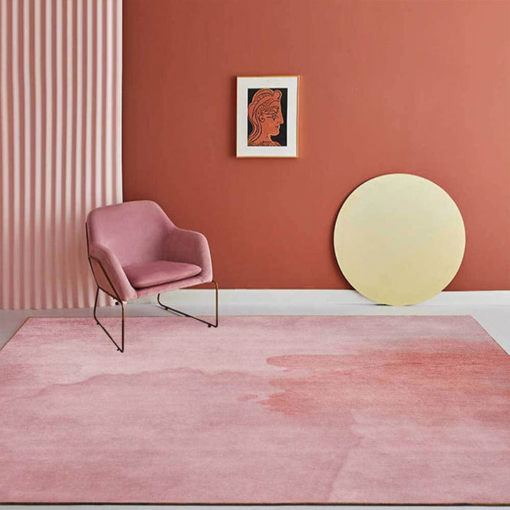 Unique abstract rug Pink simple rug polyester washable non-slip backing rug for the living room | Bowlift