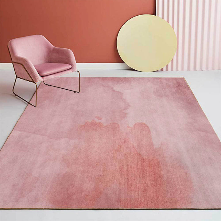 Unique abstract rug Pink simple rug polyester washable non-slip backing rug for the living room | Bowlift