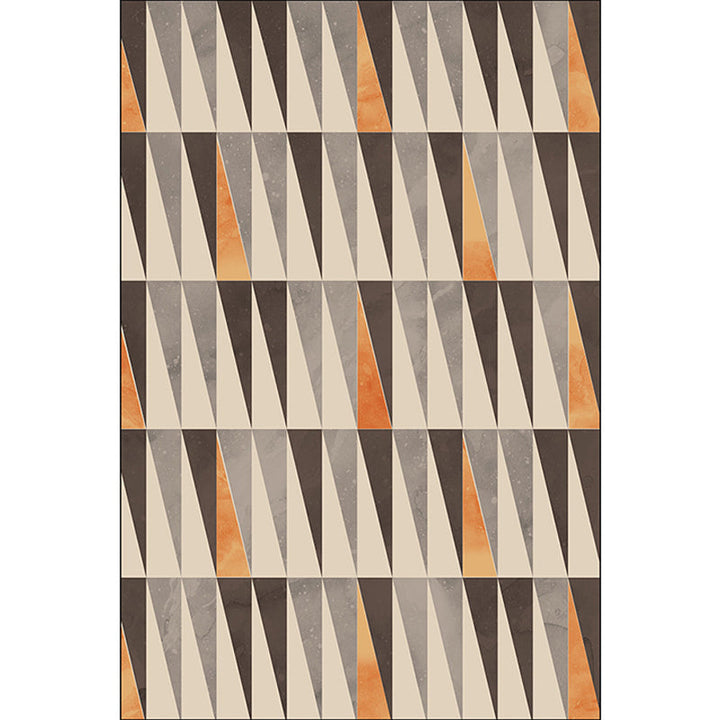 Ivory Bedroom Rug Modern Geometric Triangle Pattern Rug Polyester Stain Resistant Washable Rug | Bowlift