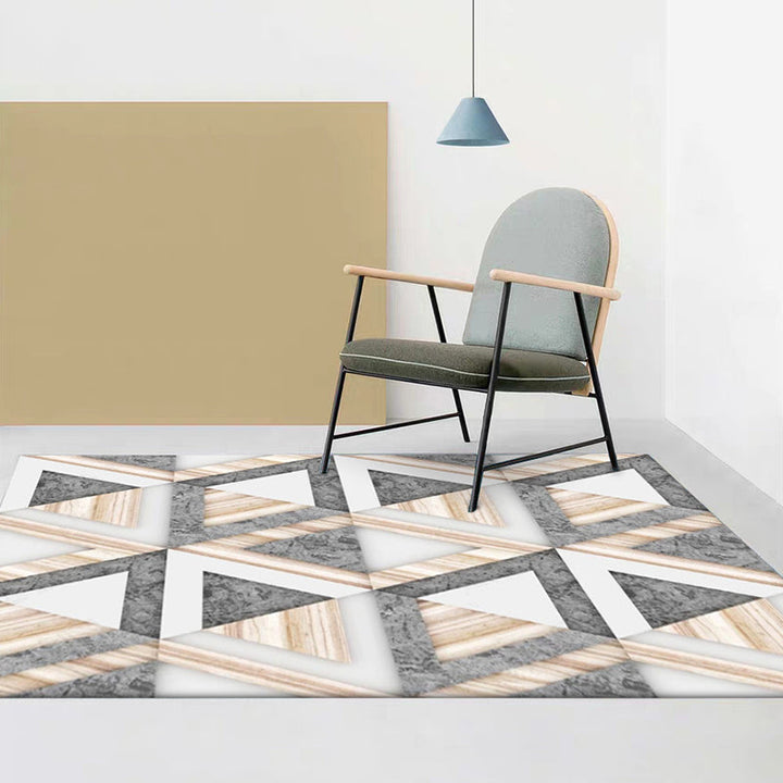 Modern Living Room Rug Multicolored Geometric Marble Print Rug Polyester Non-Slip Back Rug | Bowlift