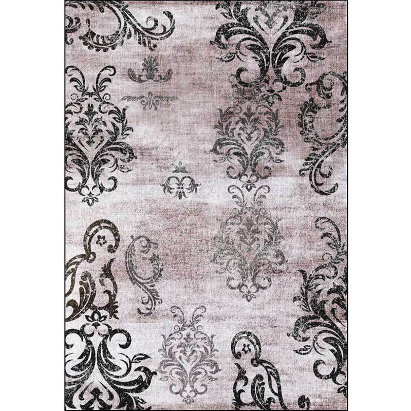 BowLift | Black and pink retro carpet Polyester paisley pattern carpet machine washable non-slip backing carpet for the living room