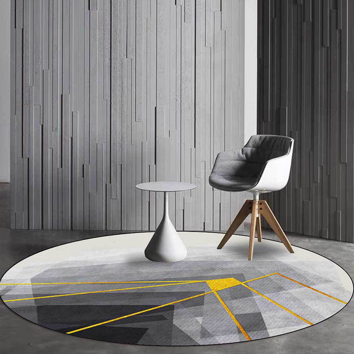 Nordic Modern Rug in Gray Geometry Lines Pattern Rug Polyester Machine Washable Rug for Home Decor | Bowlift
