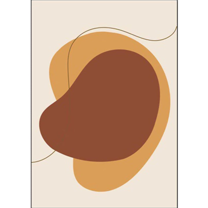 BowLift | Novelty living room rug in brown block print rug polyester pet friendly non-slip backing rug