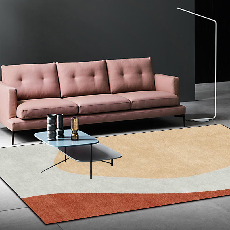BowLift | Novelty living room rug in gray and brown color block print rug polyester anti-slip backing rug