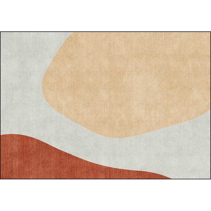 BowLift | Novelty living room rug in gray and brown color block print rug polyester anti-slip backing rug