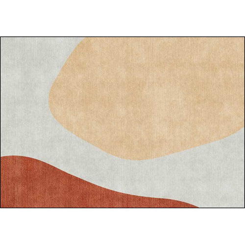 BowLift | Novelty living room rug in gray and brown color block print rug polyester anti-slip backing rug