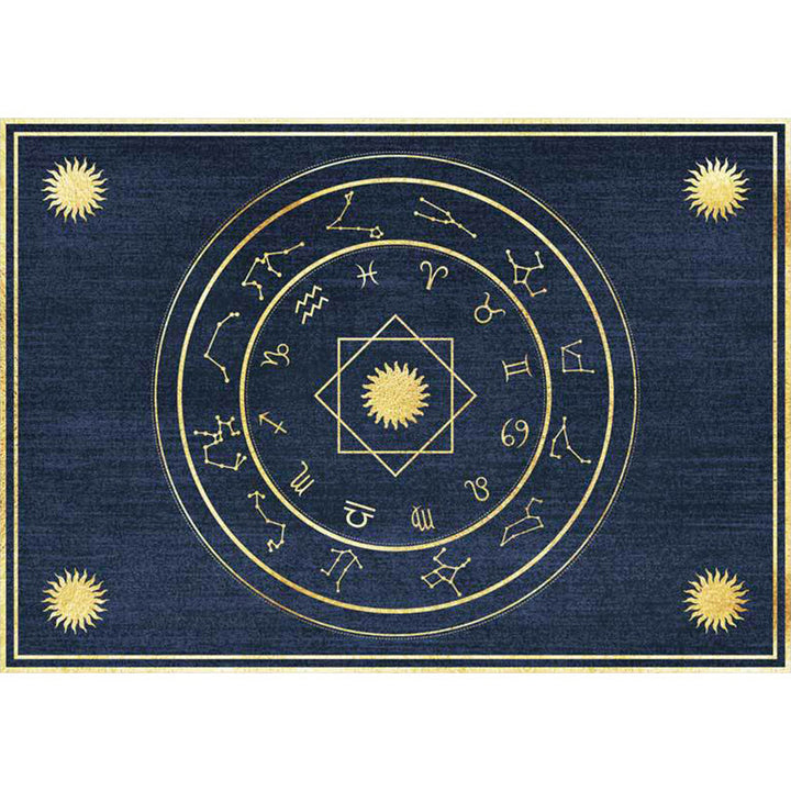 BowLift | Minimalistic New Carpet in Blue Geometry Constellation Sun Pattern Carpet Polyester Non-Slip Flooring for Home Decoration