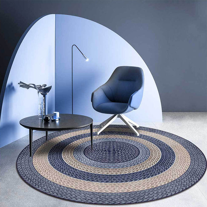 BowLift | Rustic Concentric Circles Pattern Carpet Yellow and Green Polyester Carpet Machine Washable Non-Slip Carpet for Living Room