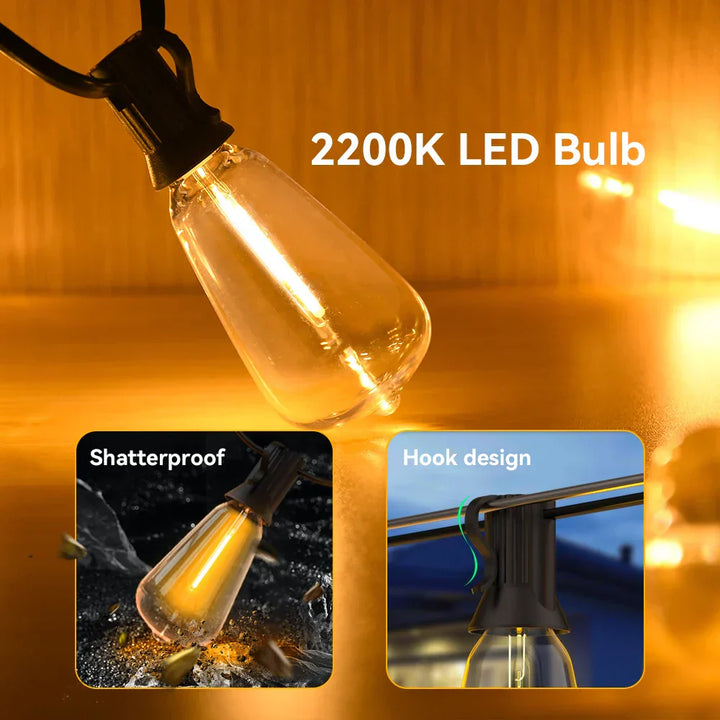 Waterproof LED String Lights - LumiGlow | Bowlift