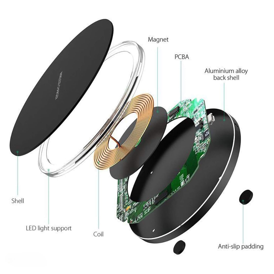 BowLift | 15W Wireless Charging Pad for iPhone & Android – Fast Wireless Charger Base with Sleek Design for Home & Office | Apple & Samsung Compatible