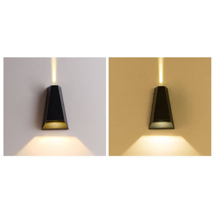 Modern Creative Trapezoid Up and Down Illuminated LED Outdoor Wall Sconce Lamp | Bowlift