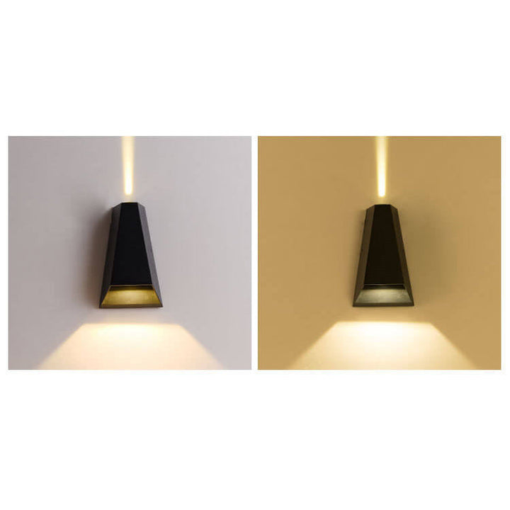 Modern Creative Trapezoid Up and Down Illuminated LED Outdoor Wall Sconce Lamp | Bowlift