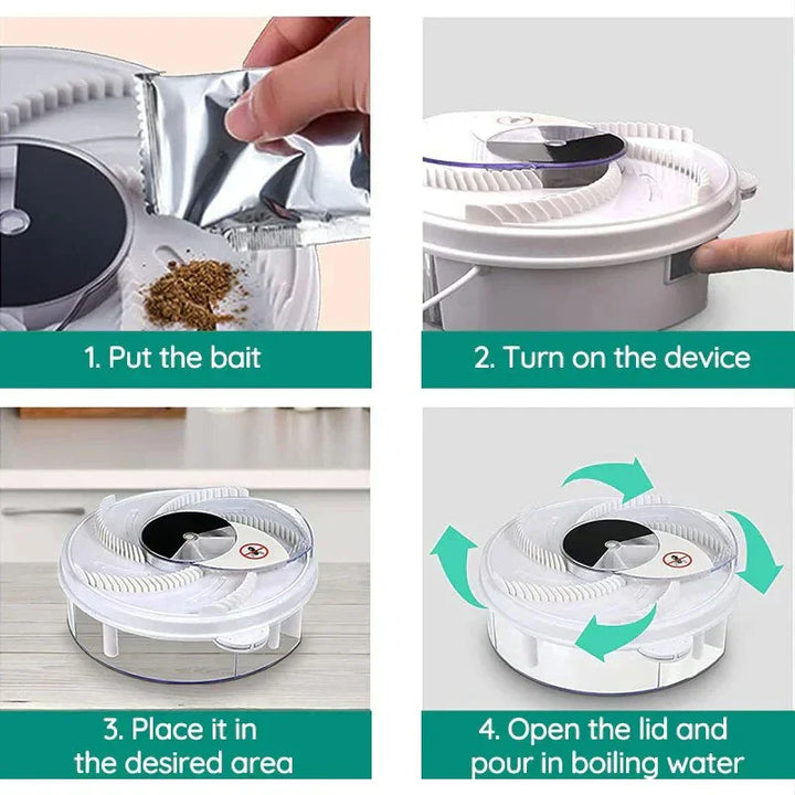 BowLift | USB Silent Fly Trap | Eco-Friendly, Non-Toxic & Effective for Home and Outdoor Use