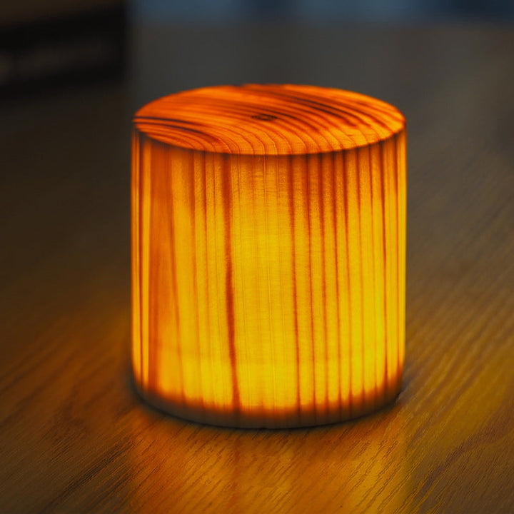 Cordless LED table lamp with rechargeable battery and touch control – Warm wood design for a cozy atmosphere | Bowlift
