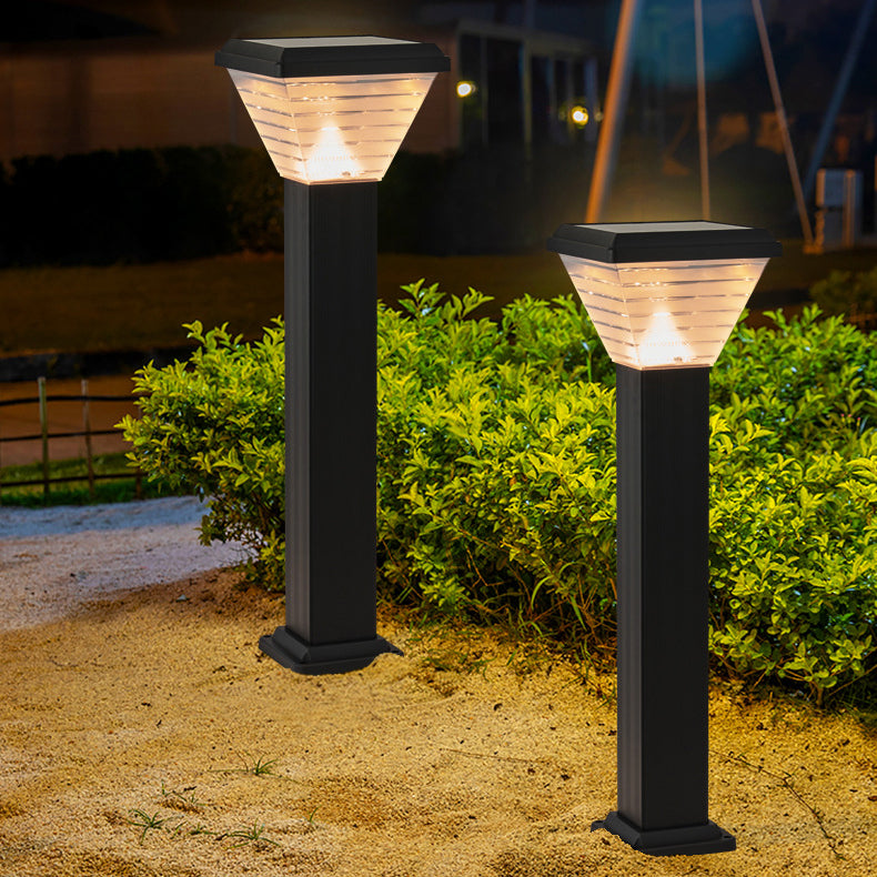 Modern Minimalist Square Cylinder Solar Waterproof ABS PC LED Outdoor Light For Garden | Bowlift