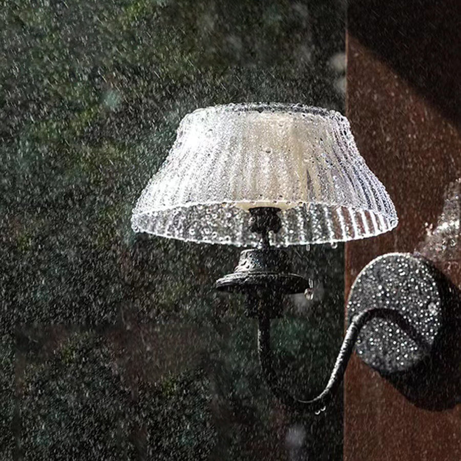Contemporary Retro Solar Iron Alloy Plastic LED Waterproof Wall Sconce Lamp For Outdoor | Bowlift