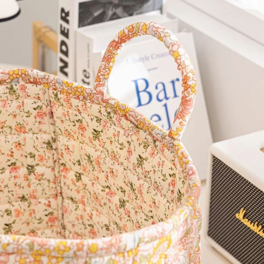BowLift | Delicate Floral Canvas Storage Basket