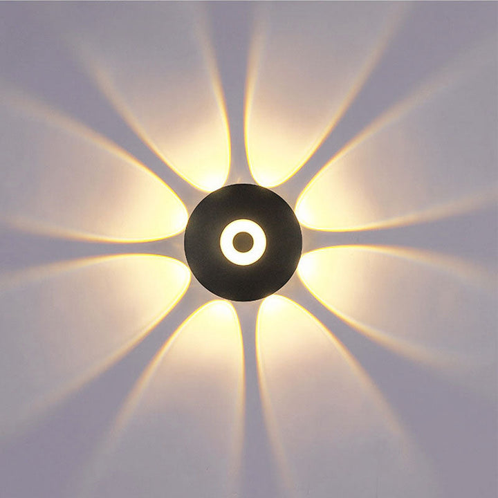 Contemporary Scandinavian Aluminum Round Shade LED Wall Sconce Lamp For Outdoor Patio | Bowlift