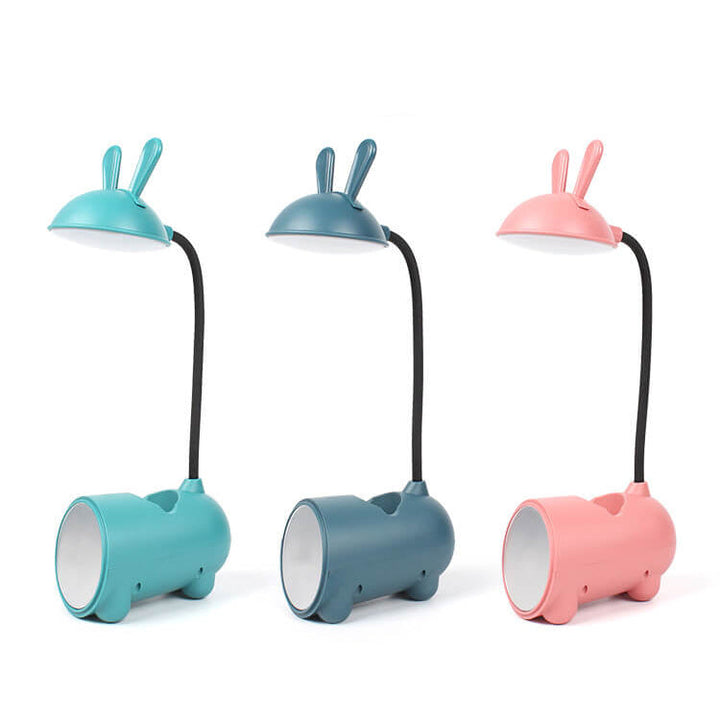 BowLift | LED Desk Lamp Rabbit | USB & Touch | With Pen Holder | Pink, Green, Blue