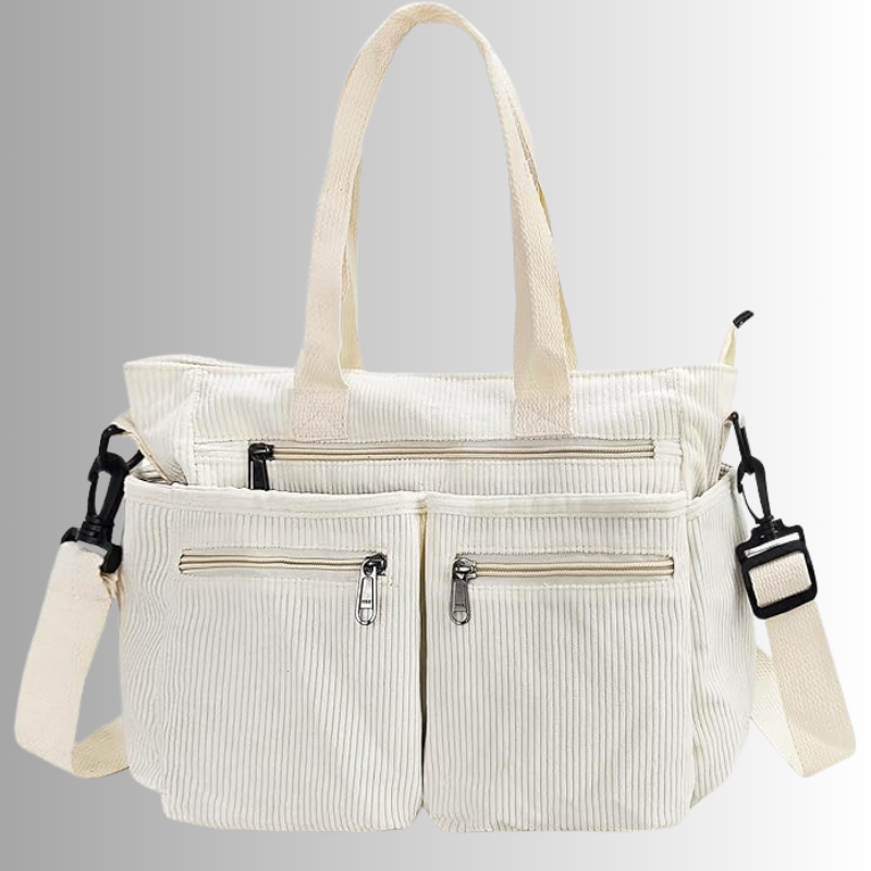BowLift | Urban Cord Tote Stylish Corduroy Shoulder Bag – Spacious, Lightweight & Functional Everyday Tote