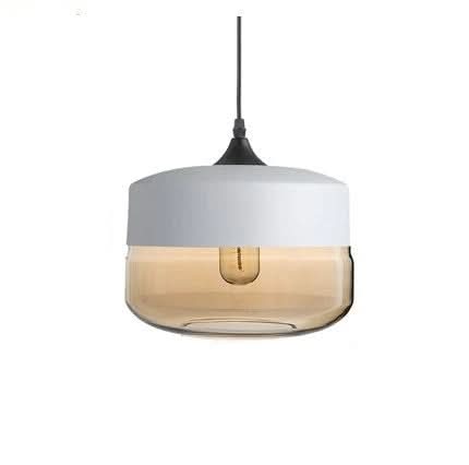 BowLift | Hand-Blown Glass & Wood Pendant Light Adjustable