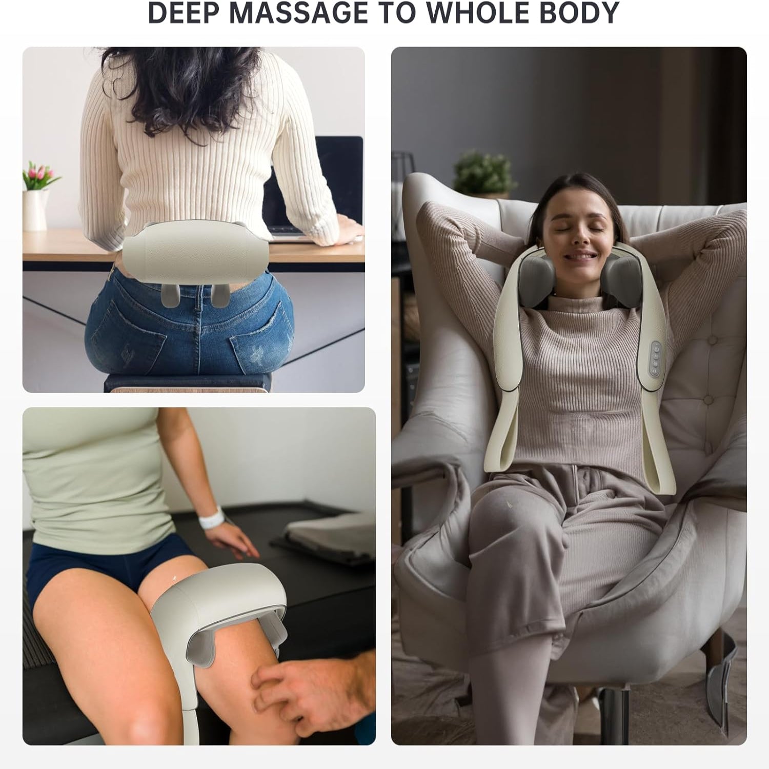 BowLift | Heated Massage Chair with Back & Neck Cushion – Shiatsu Massage for Total Comfort