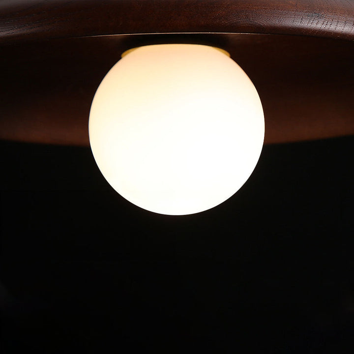 BowLift | Nordic Wood Round Ceiling Light Fixture - Minimalist Design for Hallway & Living Room Lighting
