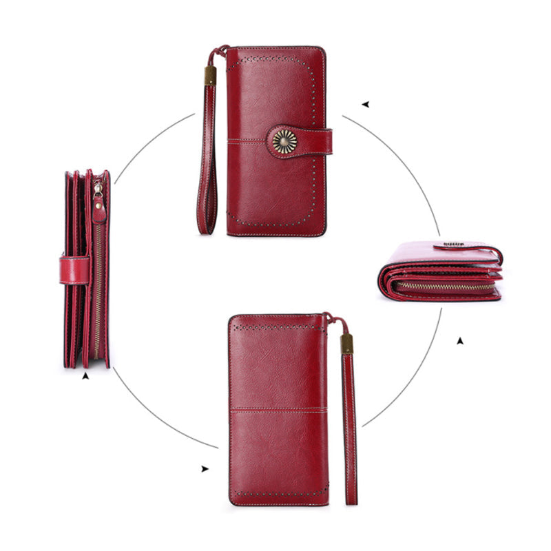 Retro long wallet with large capacity | Bowlift