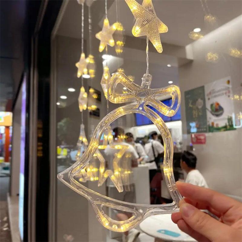BowLift | Christmas 3pcs LED Light Star Hanging Tree Sucker Window Ornaments