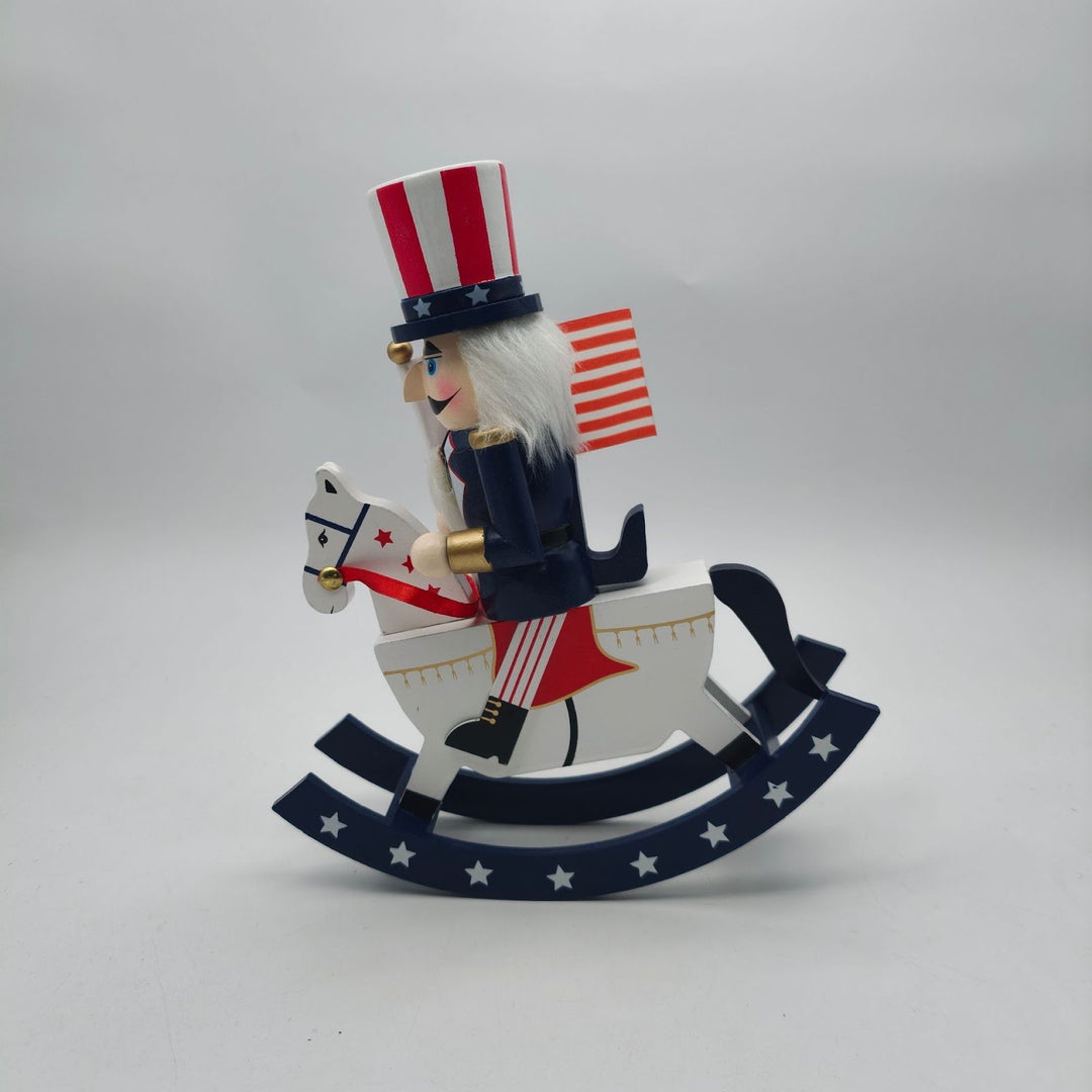 Nutcracker figure on rocking horse, 26 cm