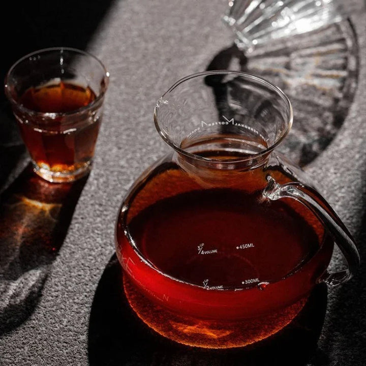 15oz Glass Pour Over Coffee Server Heat-Resistant Drip Brewing Carafe | Bowlift