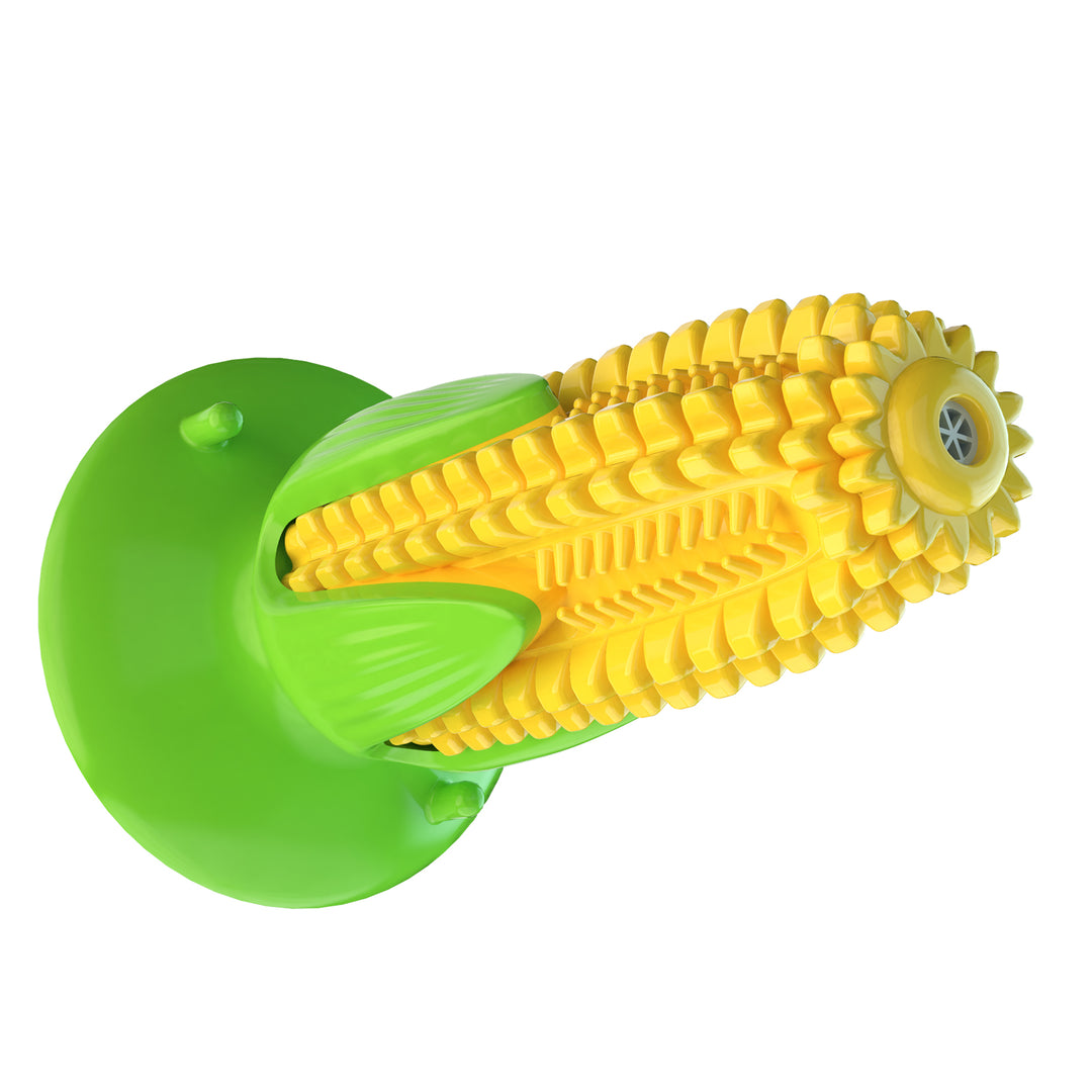 Suction Cup Corn Toy – Sound & Dental Chew Ball for Dogs