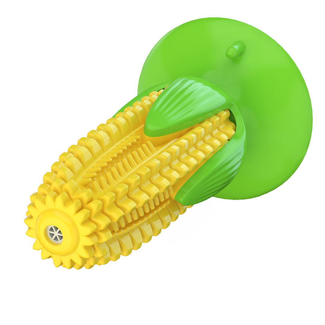 Suction Cup Corn Toy – Sound & Dental Chew Ball for Dogs