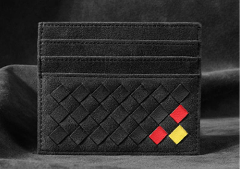 BowLift | Large Capacity Slim Woven Suede Card Holder, for Shopping, Travelling, Jogging or Working