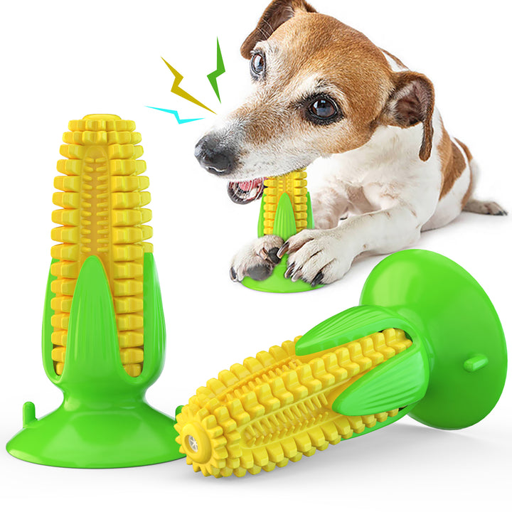 Suction Cup Corn Toy – Sound & Dental Chew Ball for Dogs