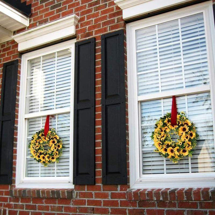 16'' Gold Artificial Sunflower Wreath Bowlift