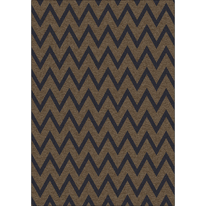 Stylish swirl stripe pattern rug brown and black Nordic rug polyester washable non-slip backing rug for the living room | Bowlift