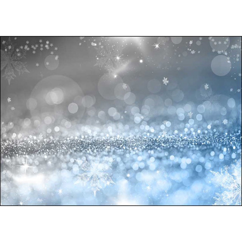 Blue and Gray Bedroom Rug Modern Stars Snowflake Pattern Rug Polyester Pet-Friendly Rug | Bowlift