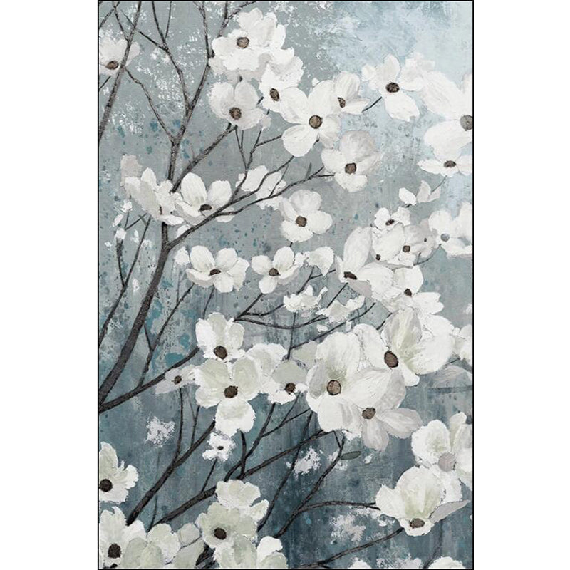 BowLift | Traditional floral pattern rug white and gray oriental rug polyester washable non-slip backing rug for living room