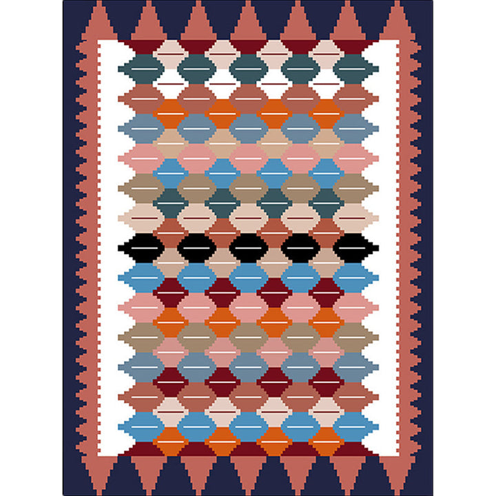 BowLift | Vintage Tribal Pattern Carpet White and Purple Traditional Carpet Polyester Washable Non-Slip Back Carpet for Bedroom
