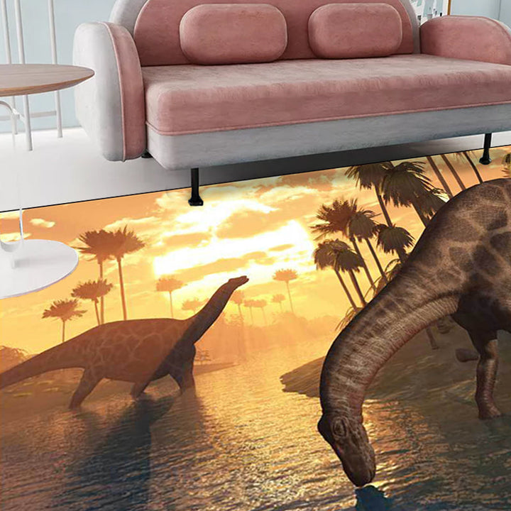 Orange New product rug polyester dinosaur pattern rug washable non-slip mat rug for living room | Bowlift